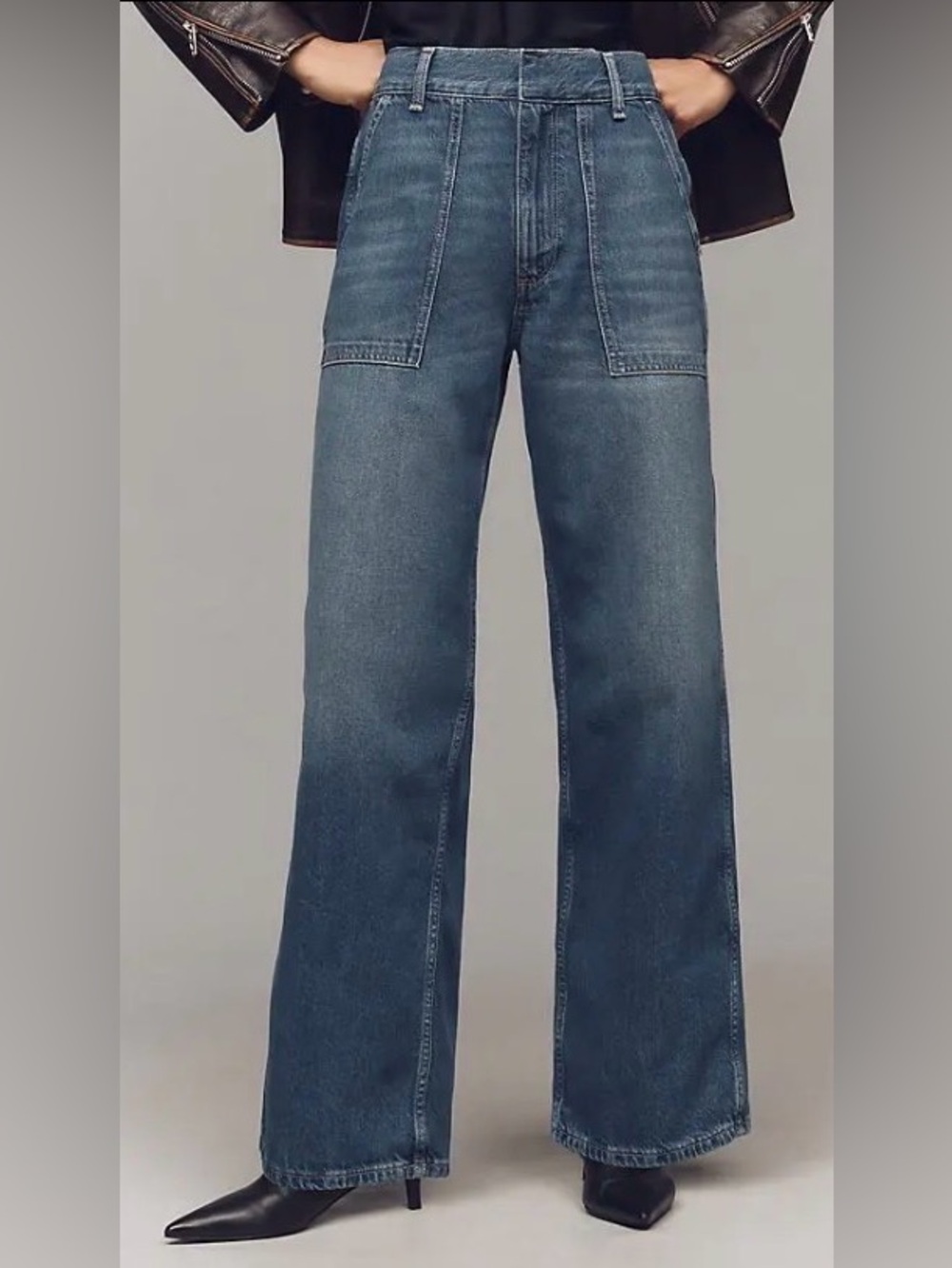 Pilcro Utility High-Rise Wide-Leg Jeans 29